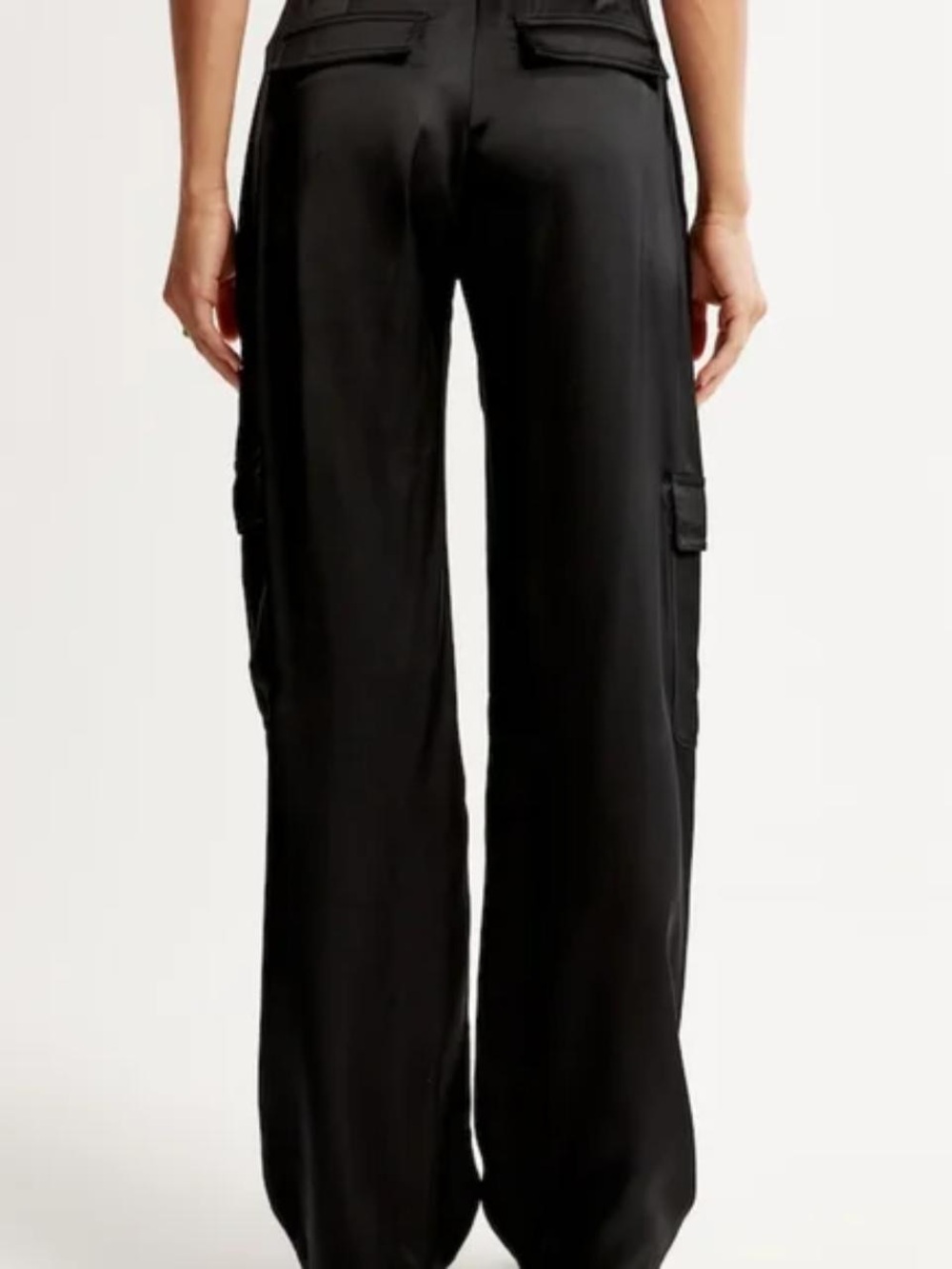 Abercrombie & Fitch Wide-Leg Satin Cargo Trousers
